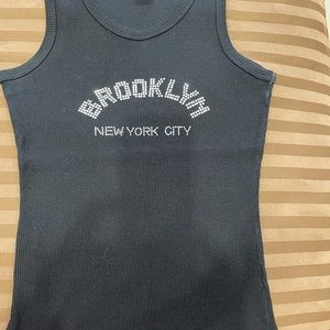 studded letters tank top